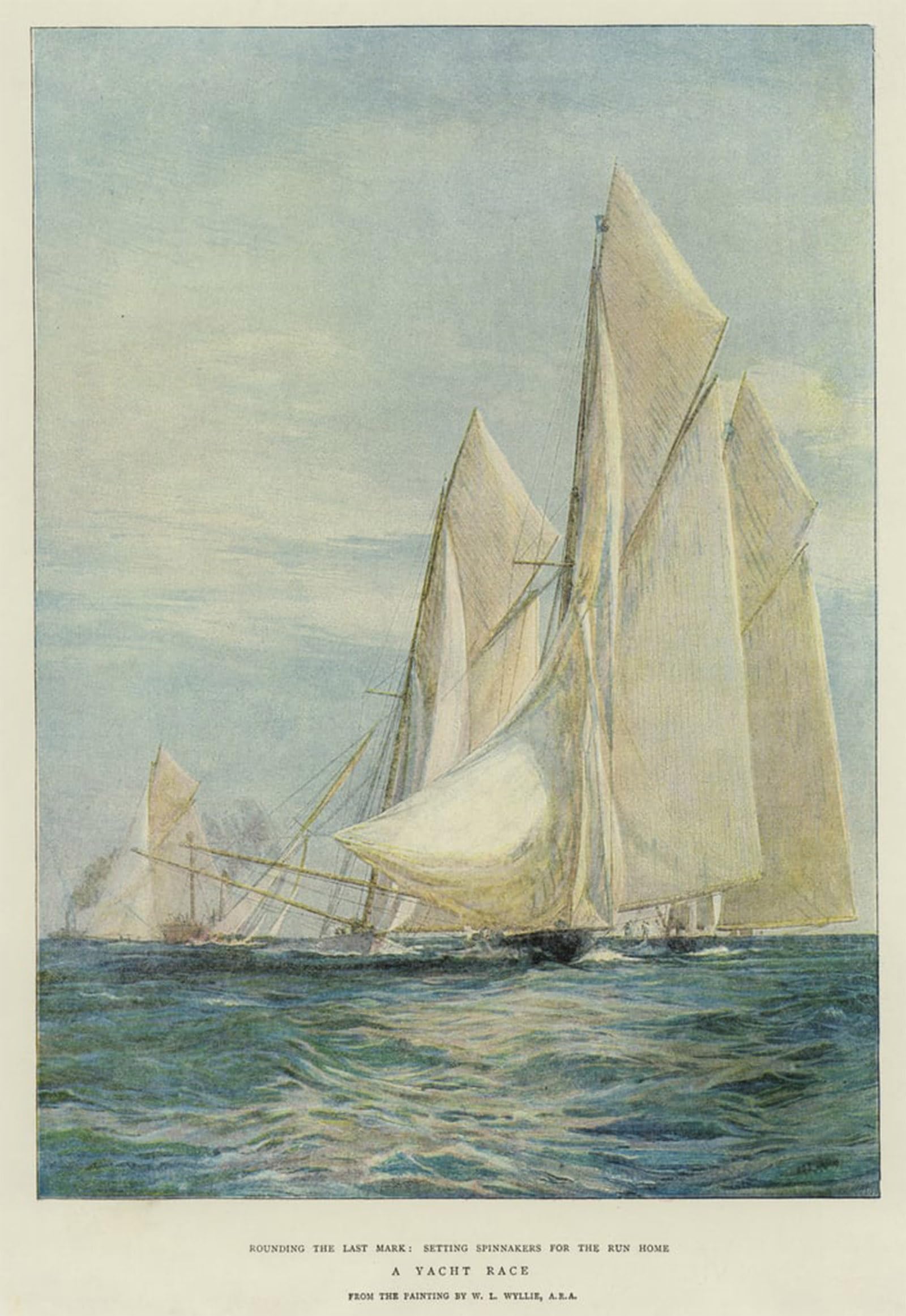 ARTXLXXBN Famous Painting Canvas Artwork Graffiti Print a Yacht Race by William Lionel Wyllie Portrait Canvas Image for Home Decor 60x90cm