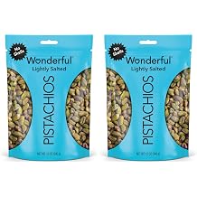 Wonderful Pistachios No Shells, Lightly Salted Nuts, 12 Ounce Resealable Bag, Protein Snacks, Gluten Free, Healthy Snack Pack of 2