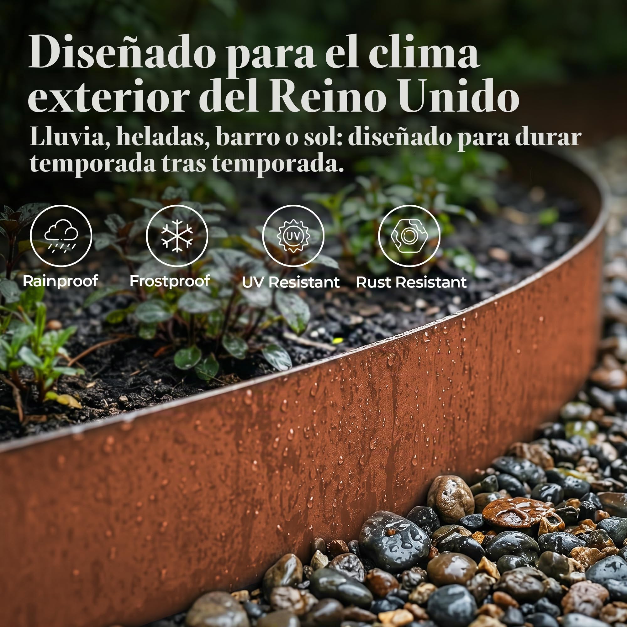 6 Tiras de Acero para césped de 14 cm de Altura, Borde de Acero Galvanizado Preoxidadas, 1 m de Longitud, Delimitadores de Bordes para jardín Borde de Metal 6 m de Longitud en Total