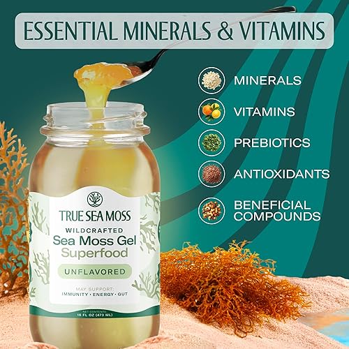Vista 11 de TrueSeaMoss Gel de musgo marino – Hecho en Estados Unidos – Seamoss, frutas y verduras en tarro – Manzana / Canela, paquete de 1