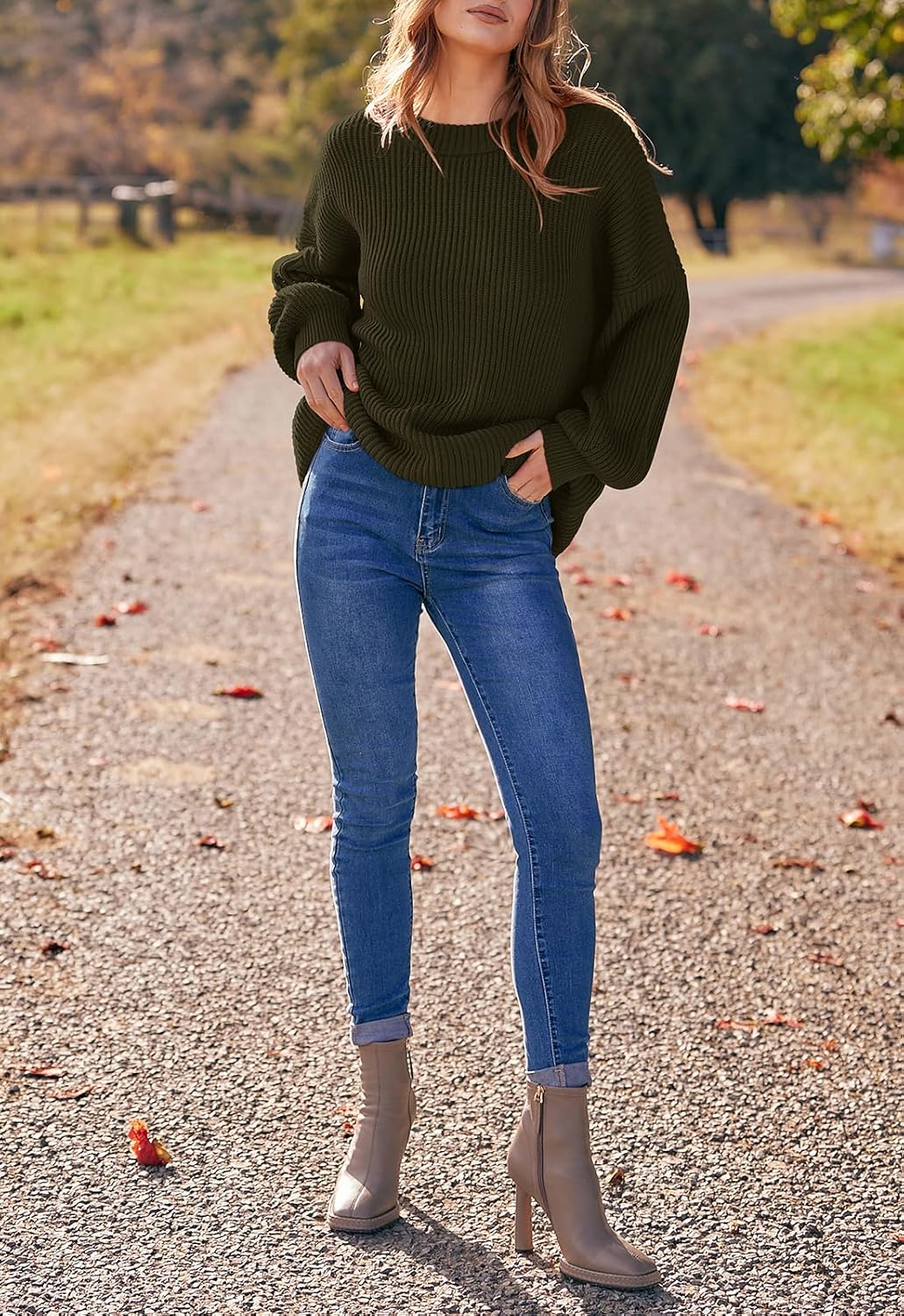 PRETTYGARDEN Womens Sweaters Spring 2026 Oversized Chunky Knitted Pullover Sweater Casual Long Sleeve Crewneck Cute Sweaters - Image 6