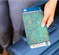 Vista 7 de FINTIE Soporte para pasaporte, cartera de viaje delgada con bloqueo RFID, funda protectora para pasaporte, esencial con ranuras para tarjetas