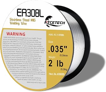 ER308L Stainless Steel MIG Welding Wire .035-Diameter, 2 Pounds Spool, Silver, Package of 1