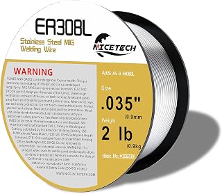 ER308L Stainless Steel MIG Welding Wire .035-Diameter, 2 Pounds Spool, Silver, Package of 1