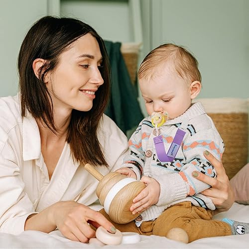 Miniatura 2 de Smlpuame Clip para chupete para bebés, niños y niñas, paquete de 6 elegantes correas de clips, soporte para paci con clips, universal, ligero, se