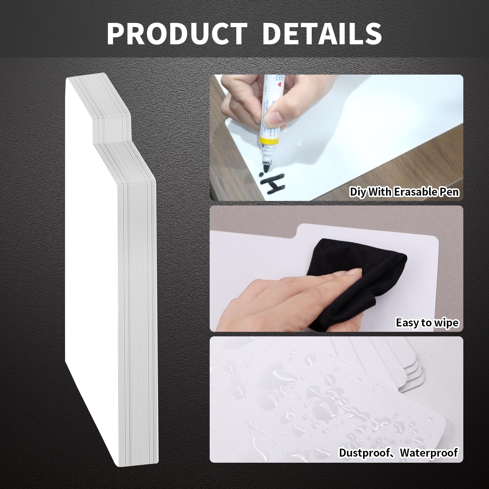 12 Inches Vinyl Record Dividers White Double-Side Plastic Category Tab DIY Vinyl LP Album Separators for Vinyl CD Album Crate and DVD Organization (20) - Image 2