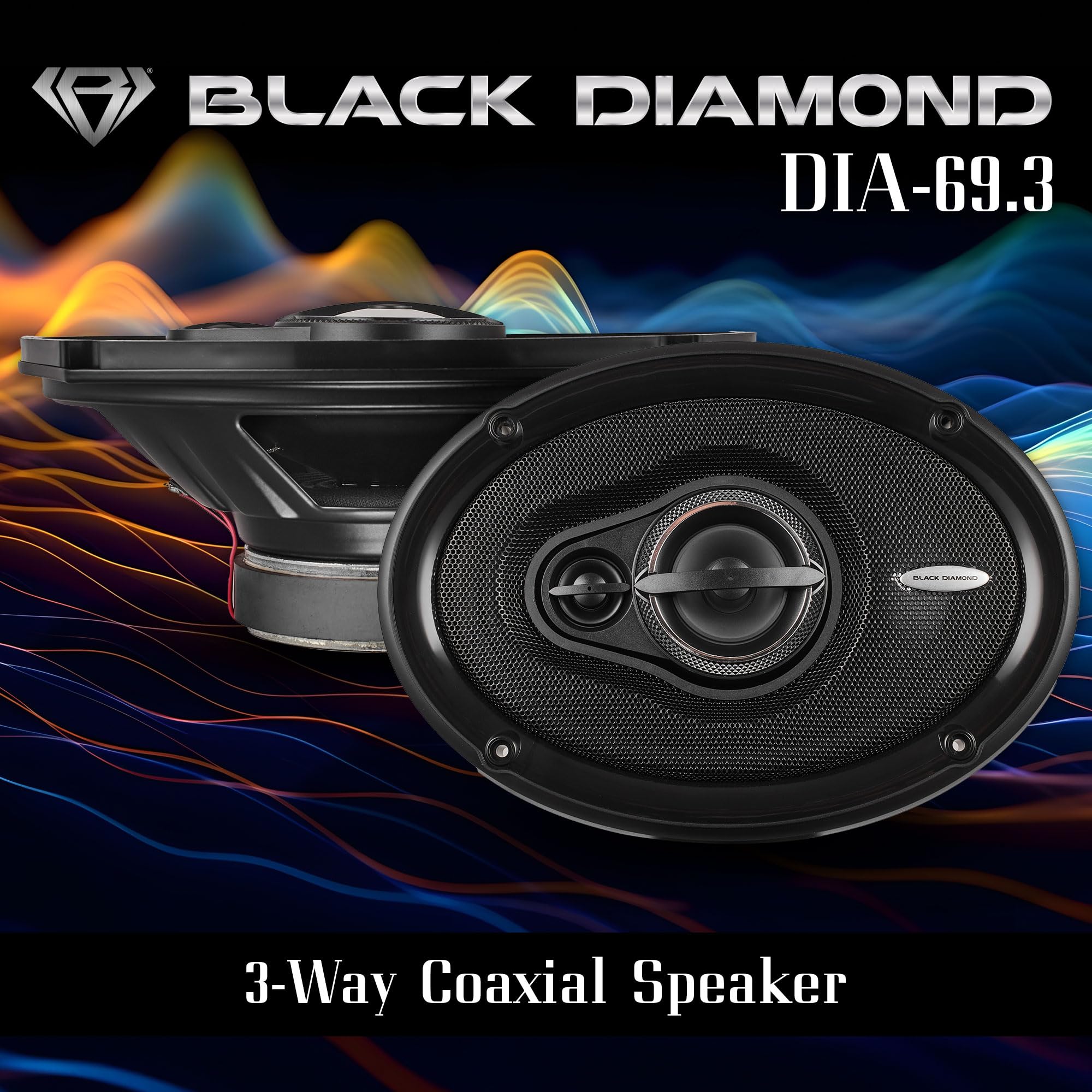 Amazon.com: BLACK DIAMOND DIA-69.3 6 x 9 Coaxial Car Speakers 3