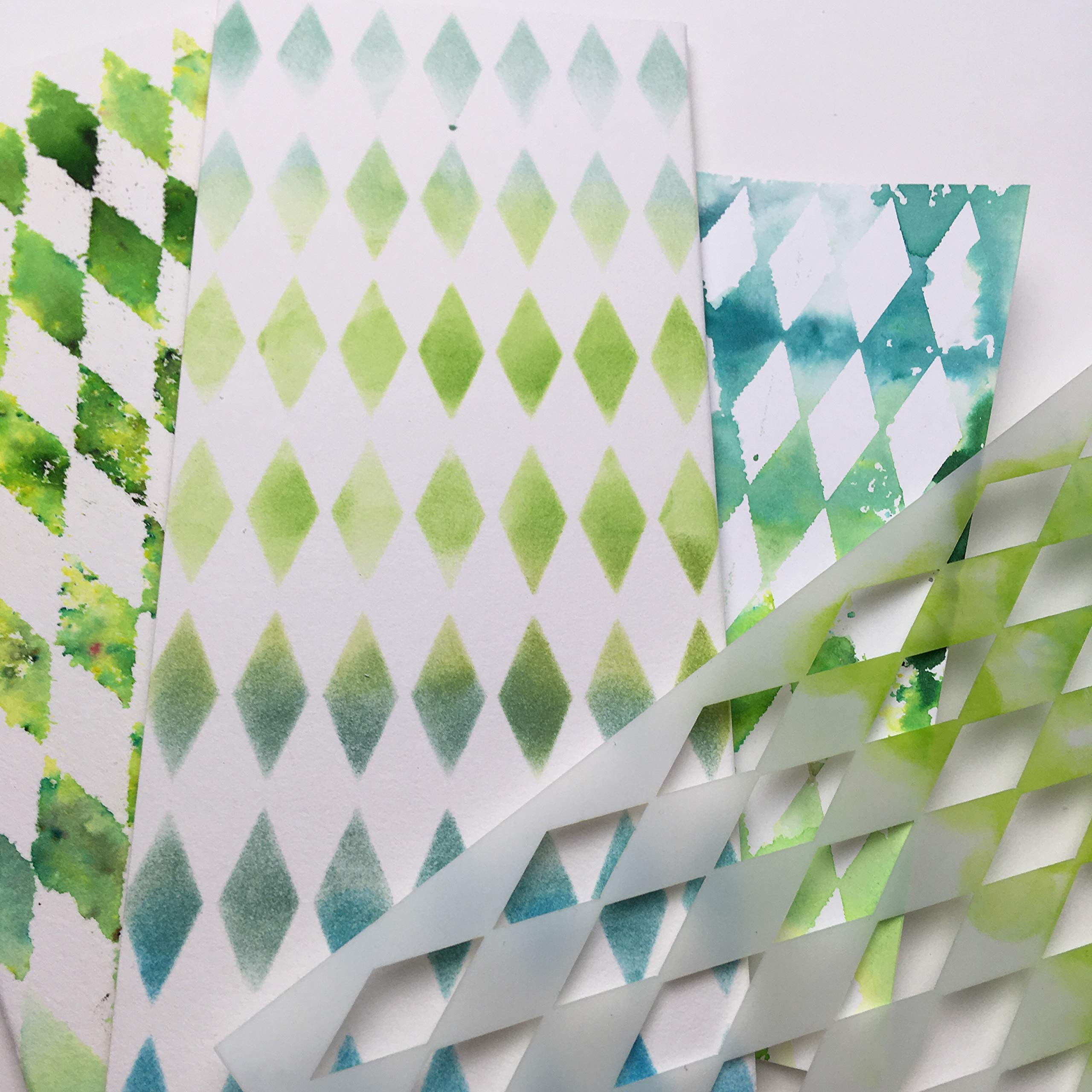 The Crafters Workshop Slimline Stencil Harlequin, Multicolour, 4" x 9"