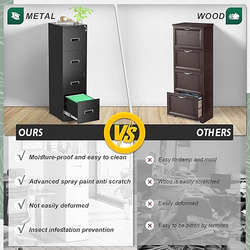 Miniatura 40 de Superday Archivadores de 3 cajones, archivador vertical de 18 pulgadas de profundidad con cerradura, archivador de bloqueo para oficina en casa