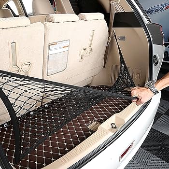 Filet De Rangement Coffre Voiture UIHOL - Extensible 140x100cm, 2 Sacs Organisateurs + Crochets, Anti-Dérapant