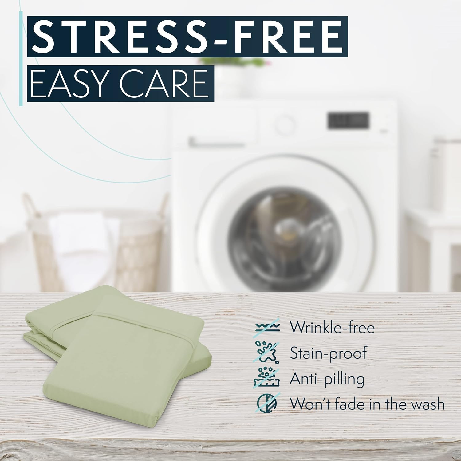 HC Collection King Pillow Cases Set of 2- Microfiber, Extra Soft Pillowcases - Easy Care & Machine Washable - Sage