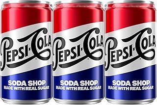 Real Sugar Soda, Mini Cans, 7.5oz Mini Cans, (6 Pack), Cola, Soda Pop (Packaging May Vary)