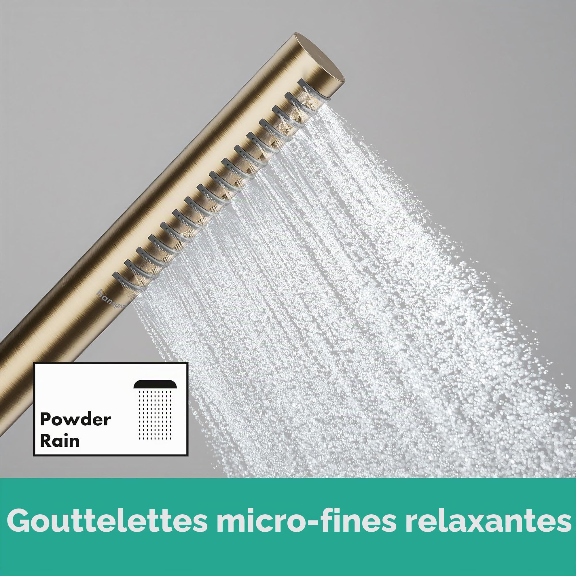 hansgrohe Pulsify S - Pommeau de douche 5,4 l/min (EcoSmart+), Douchette à main avec 1 type de jet (PowderRain), Douchette (100 mm), Blanc mat, 24126140