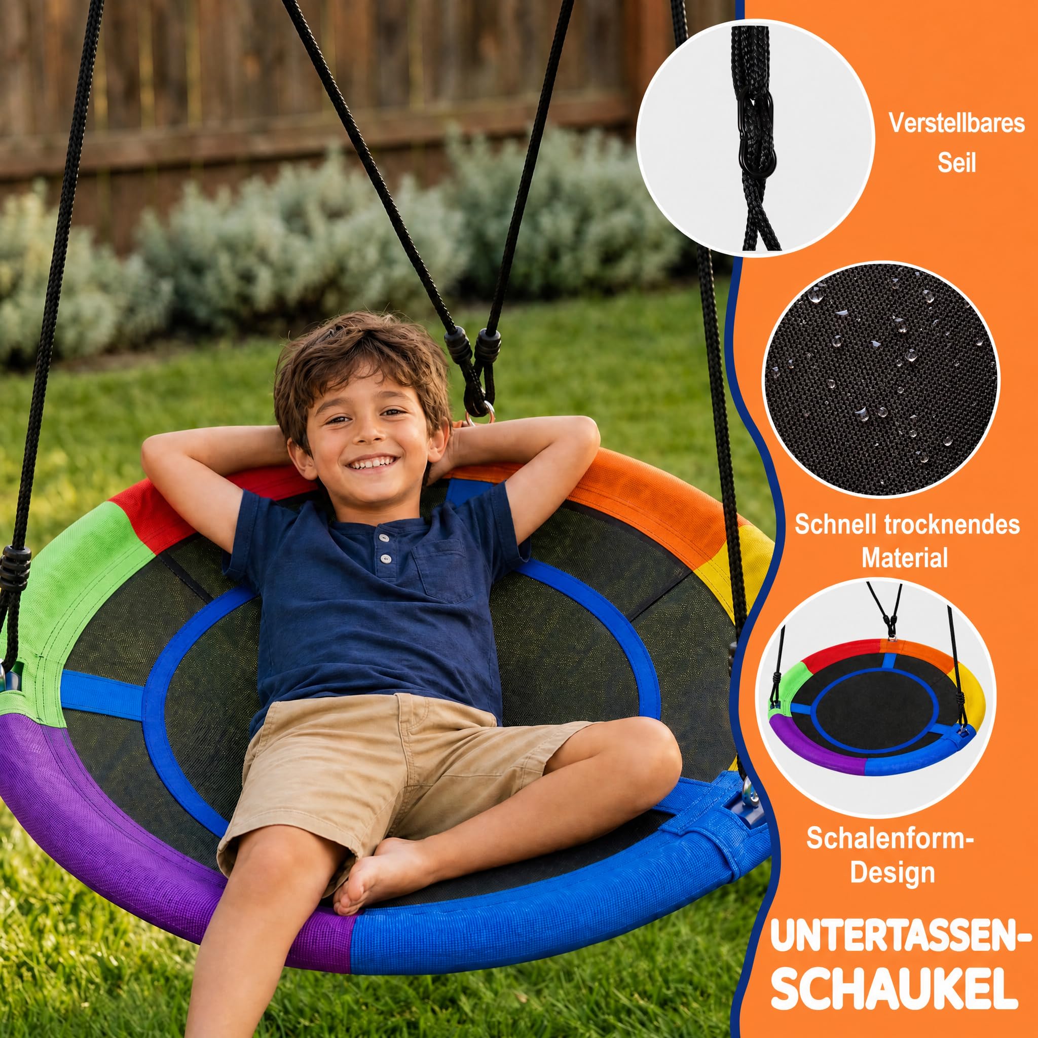 hotsizz Schaukelgestell Outdoor mit Rutsche Kinderschaukel und Nestschaukel, Max Tragfähigkeit 200 kg,247×220×179 cm geeignet für Kinder und Erwachsene sowie für den Einsatz in Garten Hof und Park