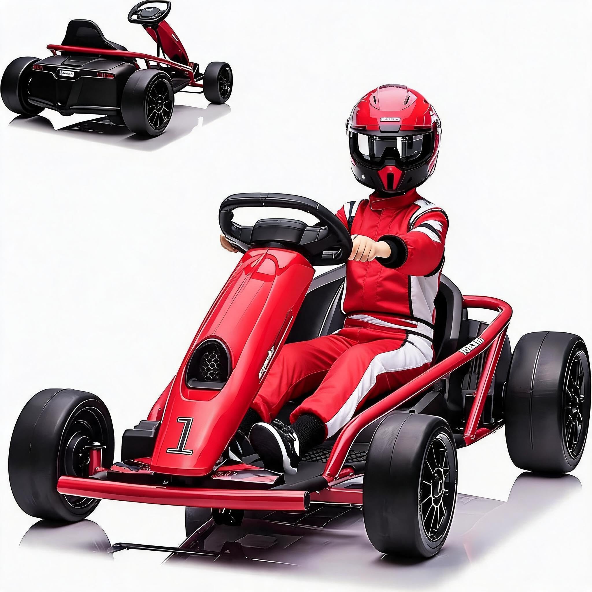 24V Drift Kart Kinder Elektroauto 2x12V9AH EU-Ladegerät