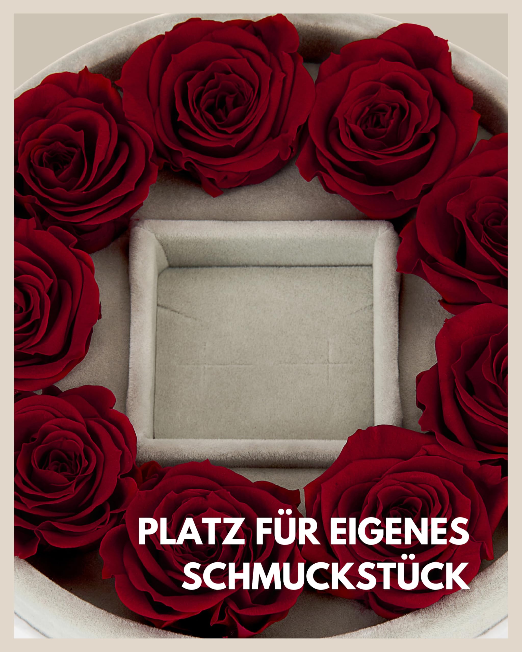 Rosen mit Schmuck I Geschenkbox für Damen mit konservierten Rosen und 925 Echtsilber Ohrstecker I Rosenbox mit roten Rosen I Konservierte Flowerbox 3 Jahre haltbar - Valentinstag-Geschenk für Sie