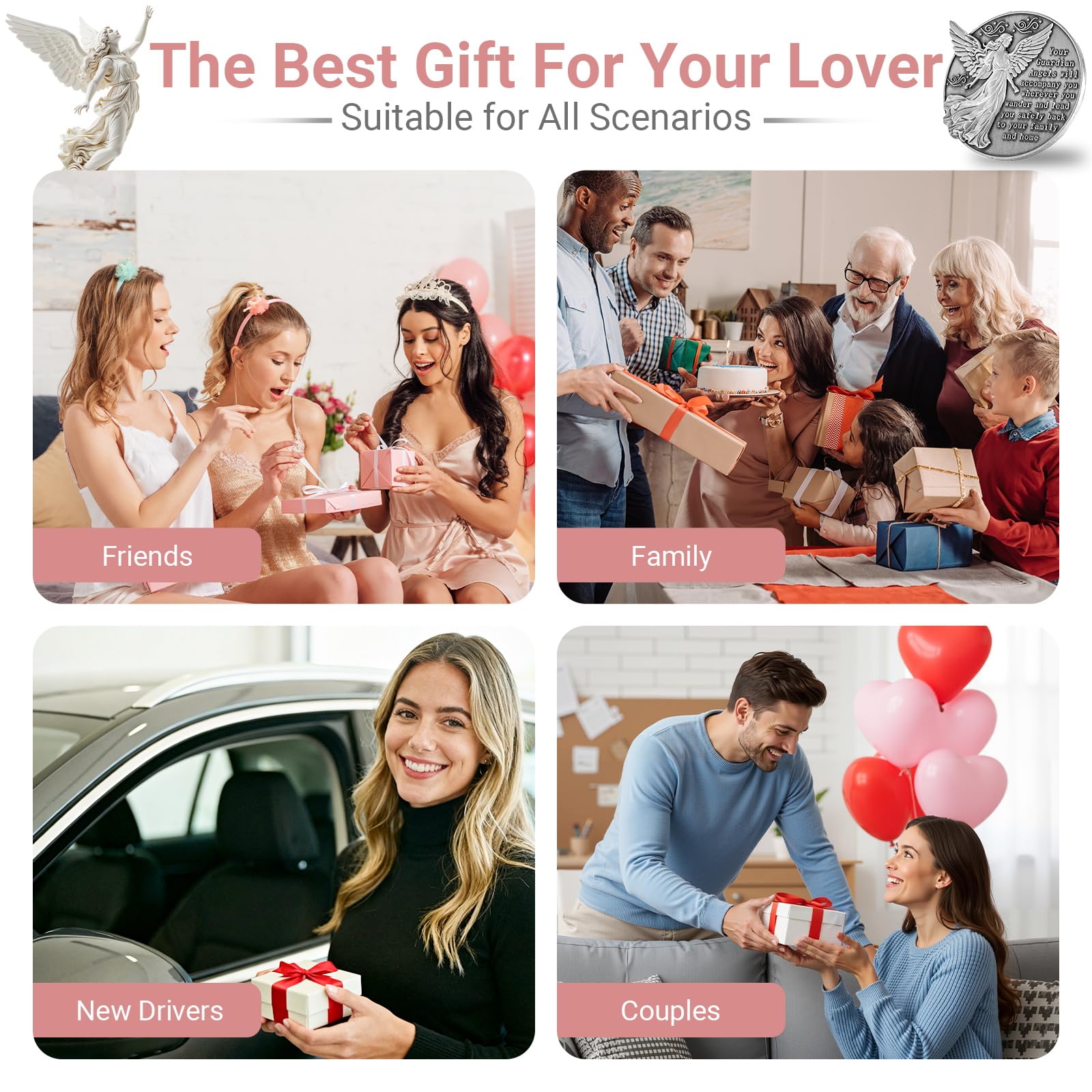 2PCS Guardian Angel Visor Clip for Car - A for New Drivers Christian Car Accessories Catholic Gifts for — view 7