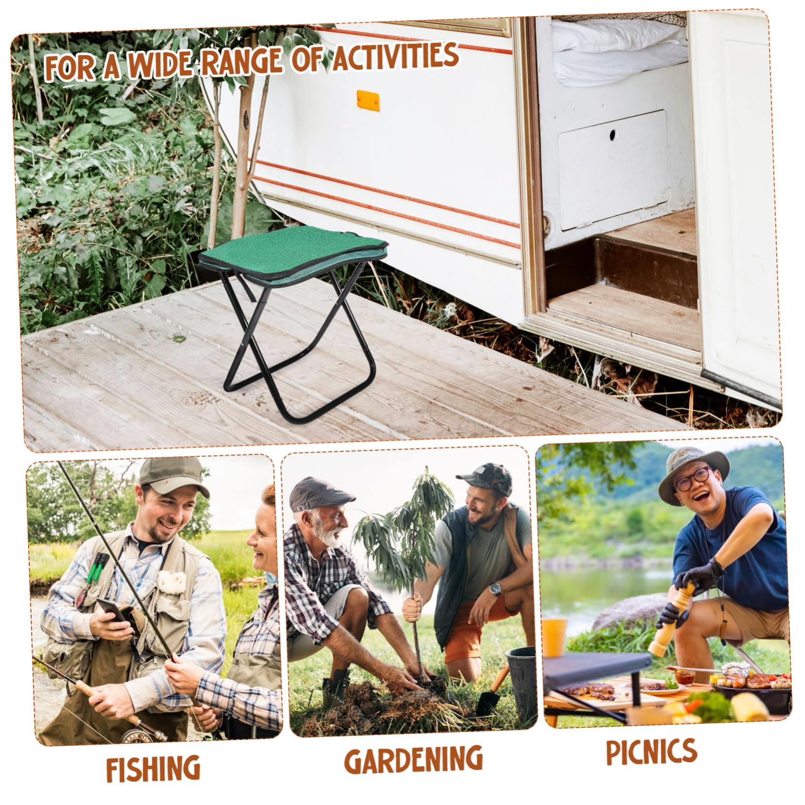 Toddmomy Sgabello Pieghevole da Campeggio Leggero in Alluminio Sedia Portatile Ergonomica per Pesca Giardinaggio Picnic e Outdoor e Facile da Trasportare