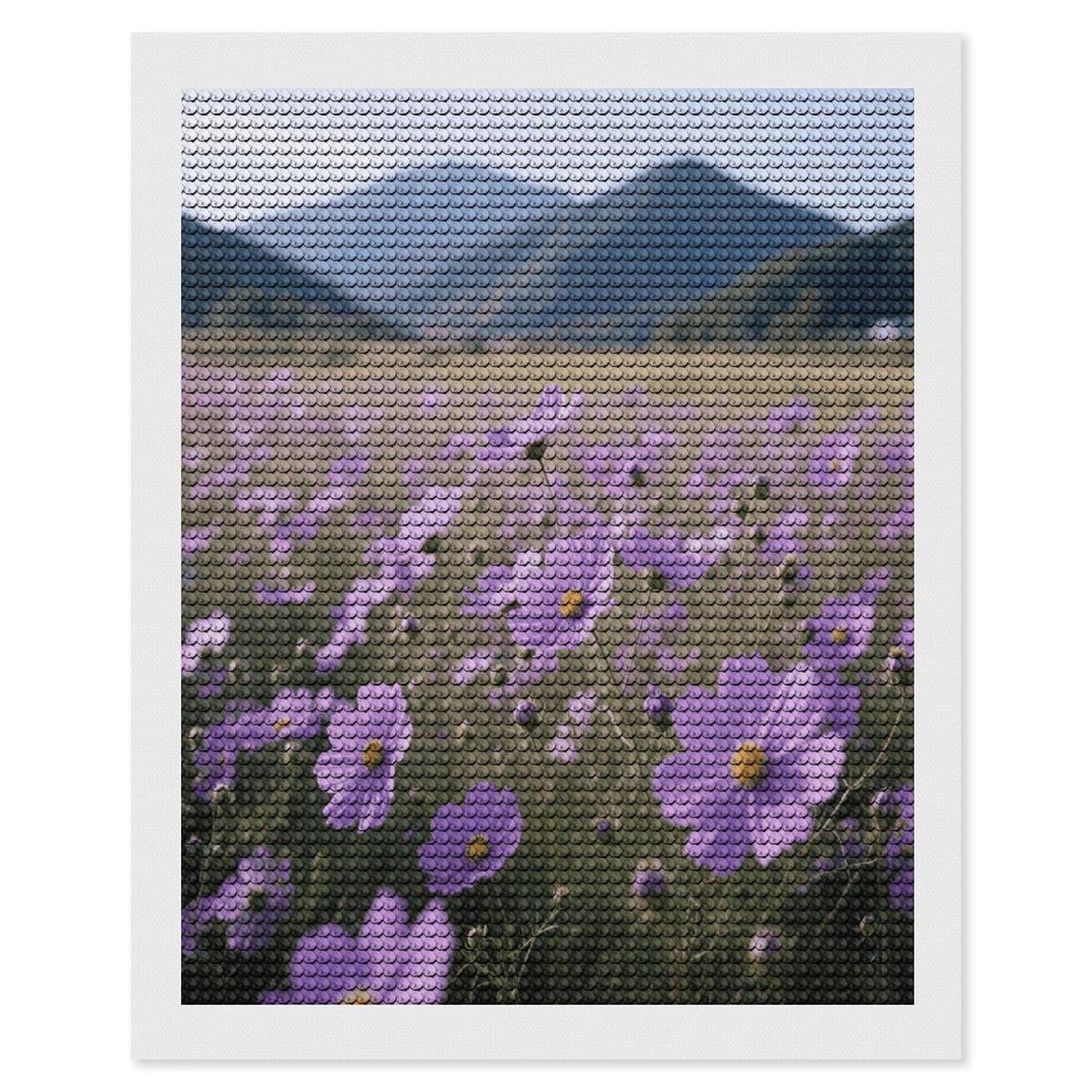 VstaDank Purple Daisy Diamond Painting Kits Exquisite DIY Full Round Drill Diamond Dots Painting for Adults Beginner Diamond Photo Paint with Diamond Picture Art Wall Decor 16"x20"