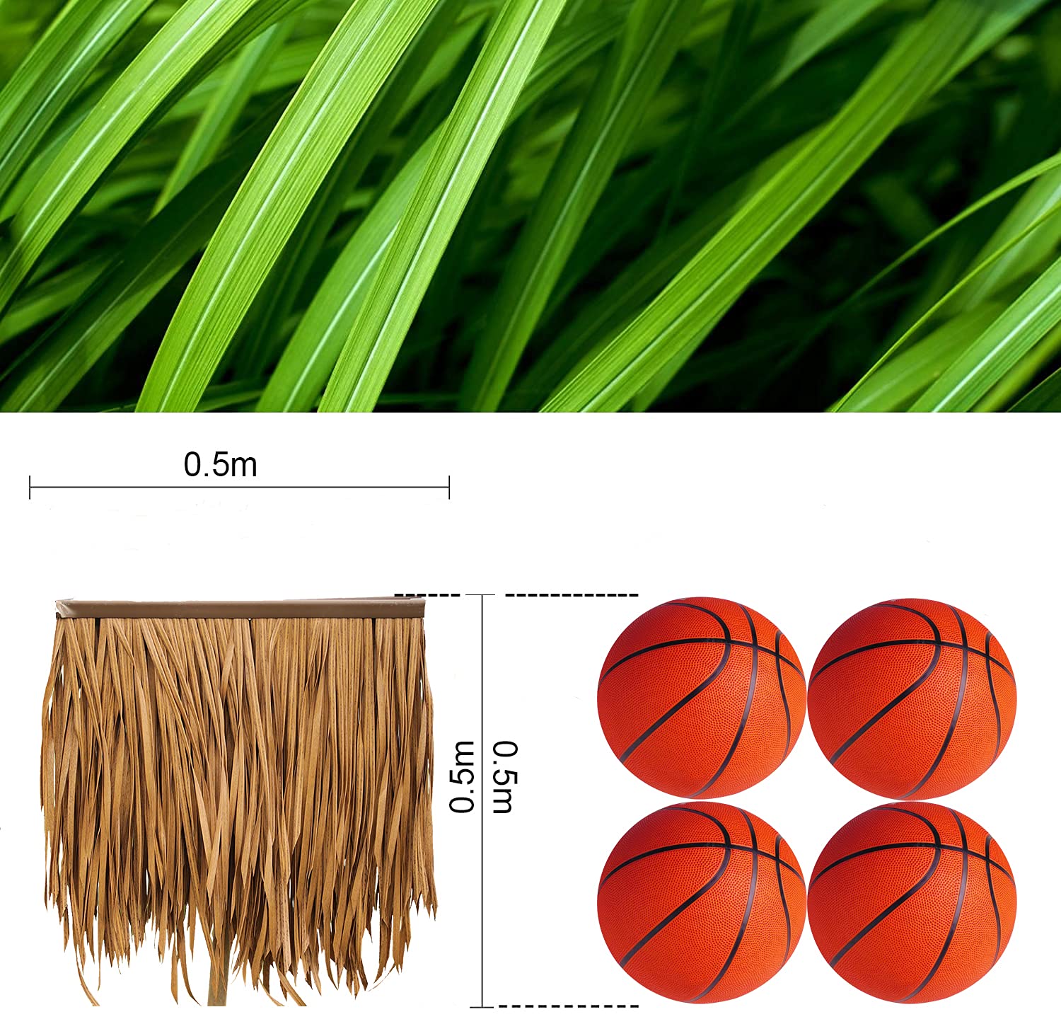 Simulation Strohdach Gefälschtes Stroh Stroh Palmdach Künstliches Pe-Material, Daher Kein Ersatz für Tiki-Bar-Dachgärten, Patio-Deck, Pavillons, Patio-Sonnenschutz (Größe: 10 Stück, Farbe: Yellowb)