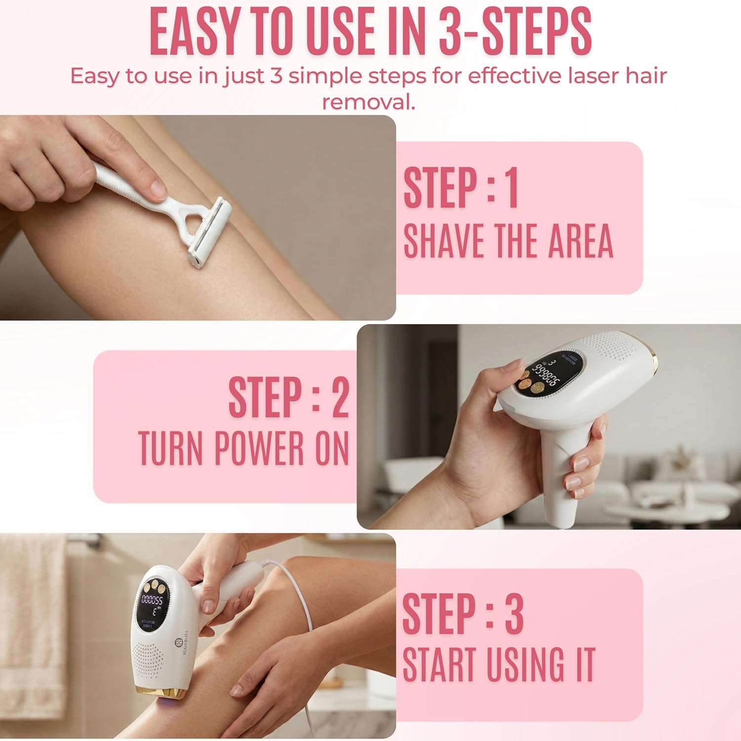 IPL Laser Hair Removal for Women with Ice Cooling Function, 999,999 Flashes Painless Electrolysis Permanent Hair Removal, Hair Removal Device for Armpits Legs Arms Bikini Line