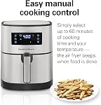 Hamilton Beach 5.8 Quart Digital Air Fryer Oven with 8 Presets, Easy to Clean Nonstick Basket, Black (35075)