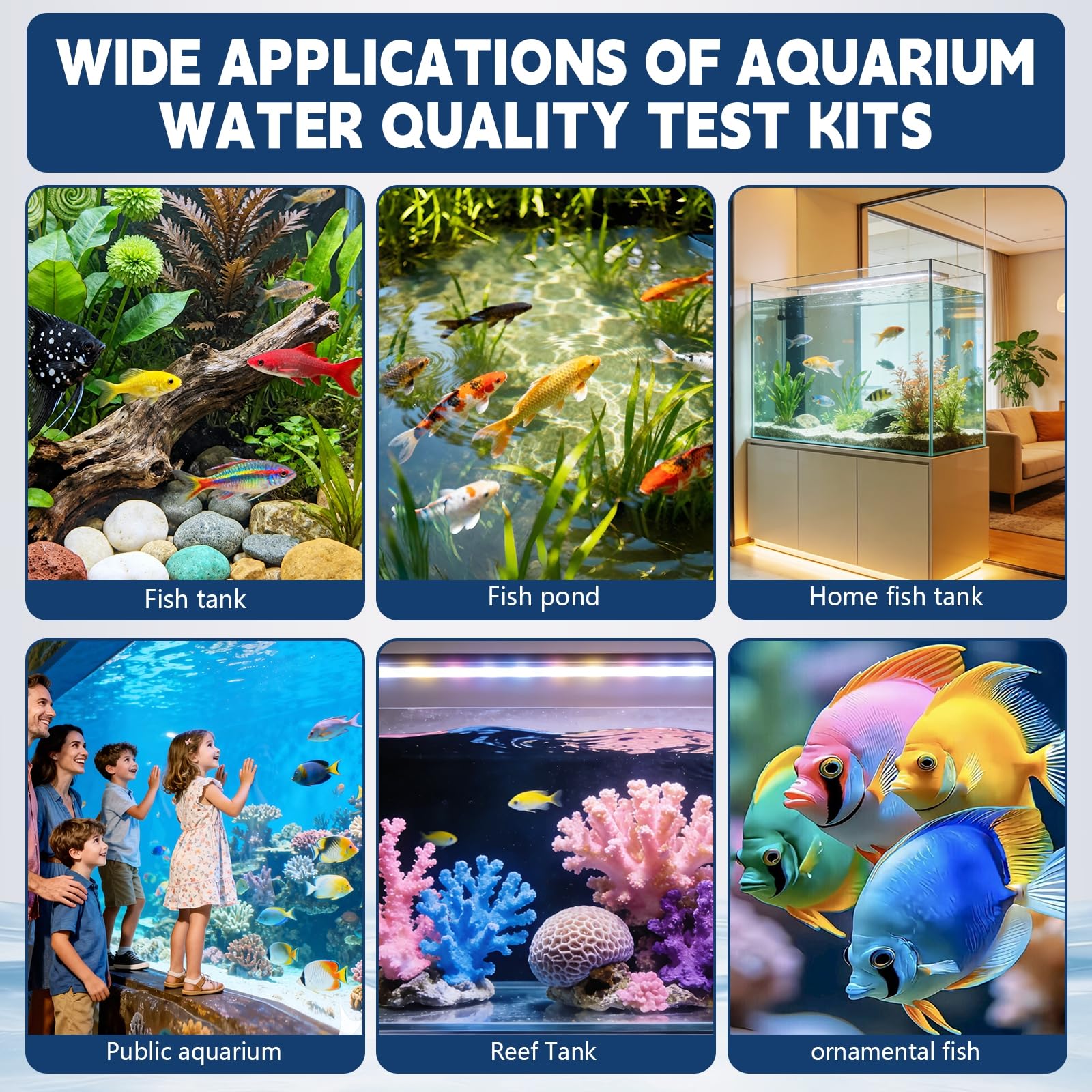 9 in 1 Aquarium Test Strips, 100 Count, Fish Tank Water Test Kit for Freshwater & Saltwater, Tests Nitrate, Nitrite, pH, KH, Total Alkalinity, Hardness, Free Chlorine, Copper & Phosphate - image 5