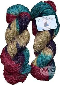 M.G ENTERPRISE Glow Knitting Yarn Wool, Teal Mix 80 GMS Woolen Crochet Yarn Thread. Best Used with Knitting Needles, Crochet Needles-AL Art-CJJ