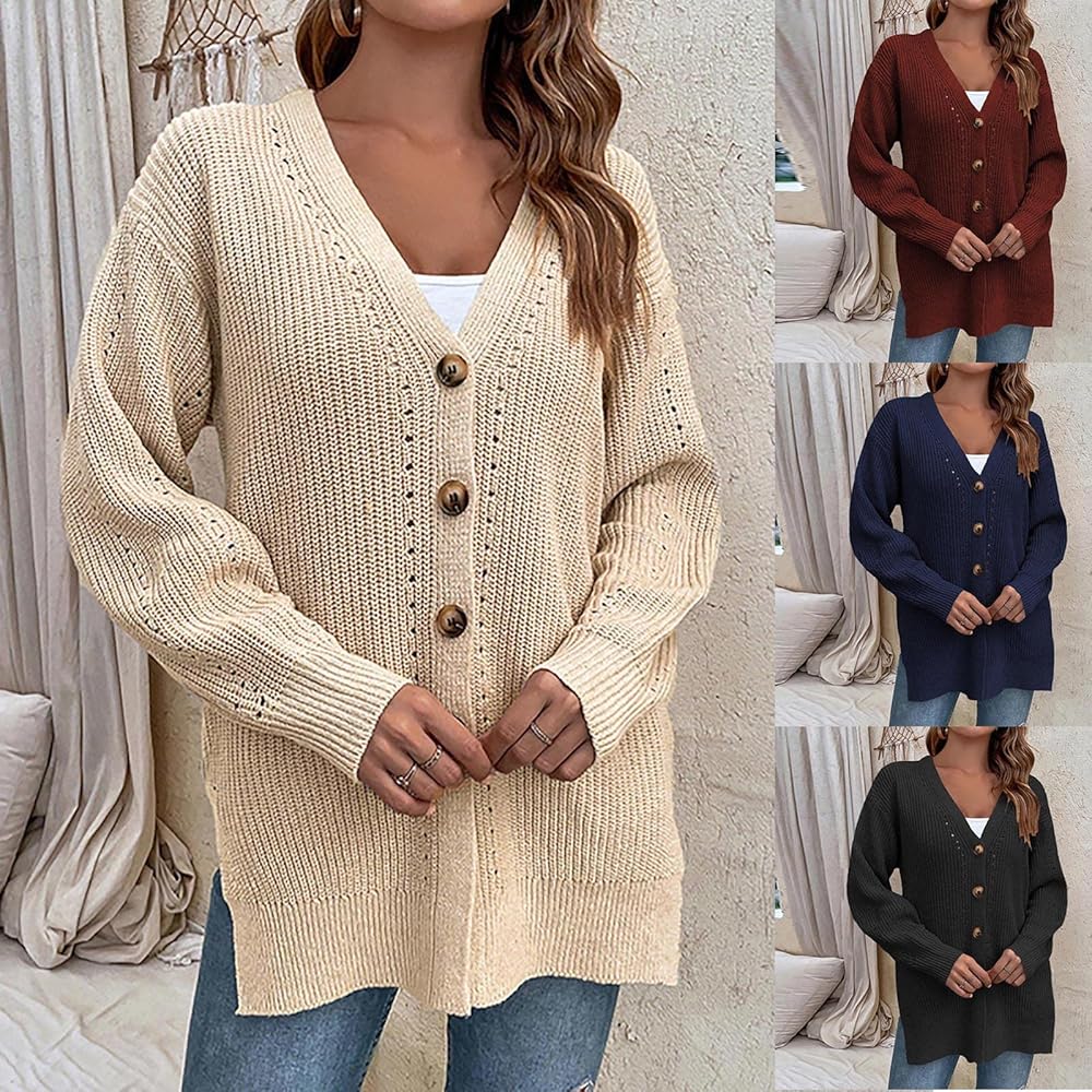 tuduoms Sweater Tunics Women's Oversized Knit Cardigans 2022