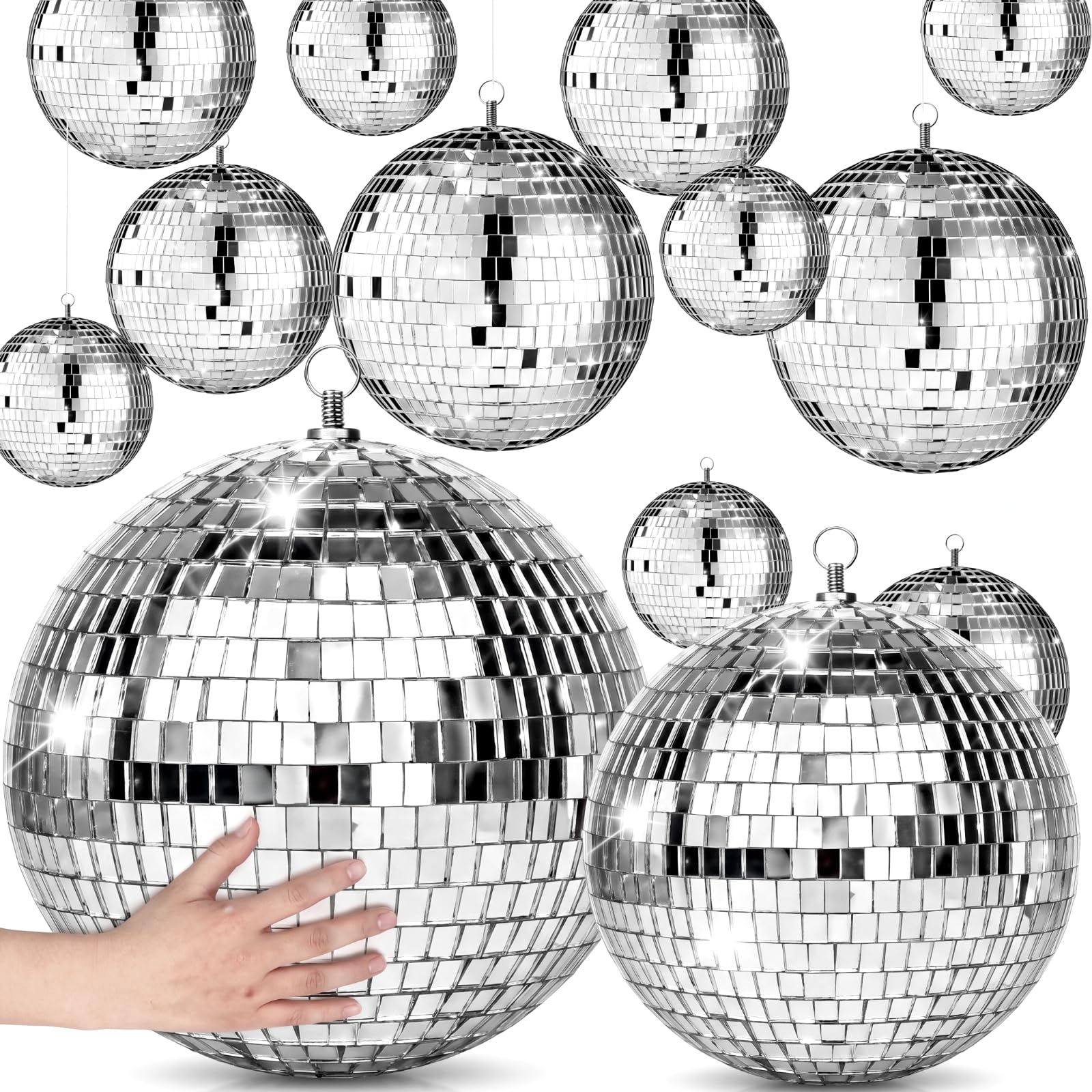 Boules disco réfléchissantes Sumind avec facettes miroir argentées
