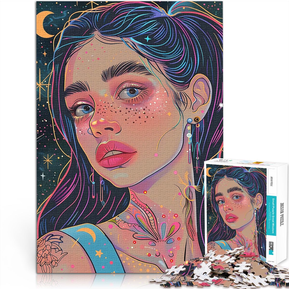 Puzzle da 2000 pezzi per adulti Donna della galassia spaziale Fatto di cartone Adatto a partire dai 14 anni Giochi di relax Regali unici per compleanno e Natale misurare：70x100cm