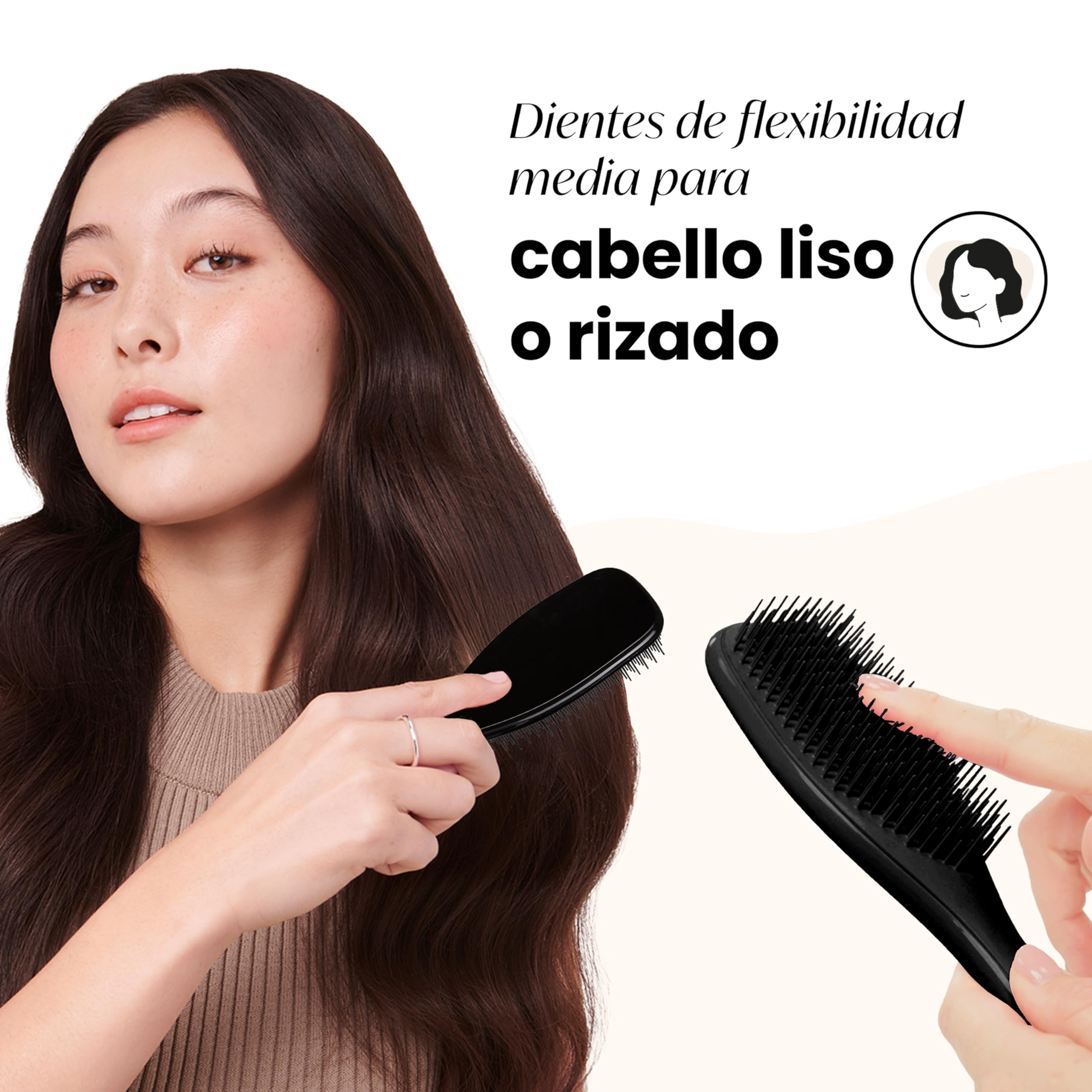 Tangle Teezer Ultimate Detangler Hairbrush - Cepillo Desenredante para Pelo Seco y Mojado - Apto para Todo Tipo de Cabello - Púas de Doble Altura para Menos Rotura y Sin Nudos - Negro Regaliz