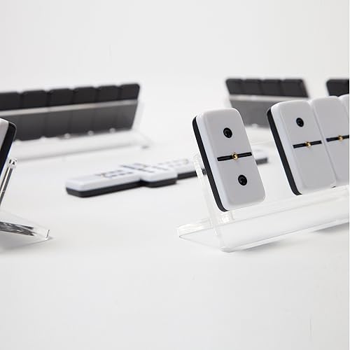 Miniatura 4 de Moderno Doble Seis Jumbo Juego de dominó con estante Azul