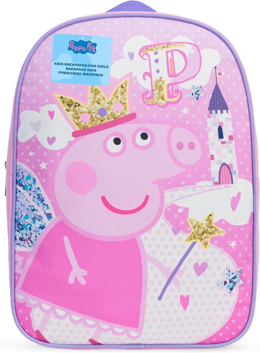 Get Trend Peppa Pig Mini Backpack Kids Toddlers 12x9” Rucksack Kindergarten Bag Preschool Sports Travel Backpacks 3+ Gifts for Kids (Pink Peppa Pig)
