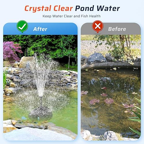 Miniatura 8 de Antfraer Filtro de estanque con kits de bomba de agua, filtro de estanque clarificador UV integrado con bomba de 40 W 660 GPH, filtro de estanque