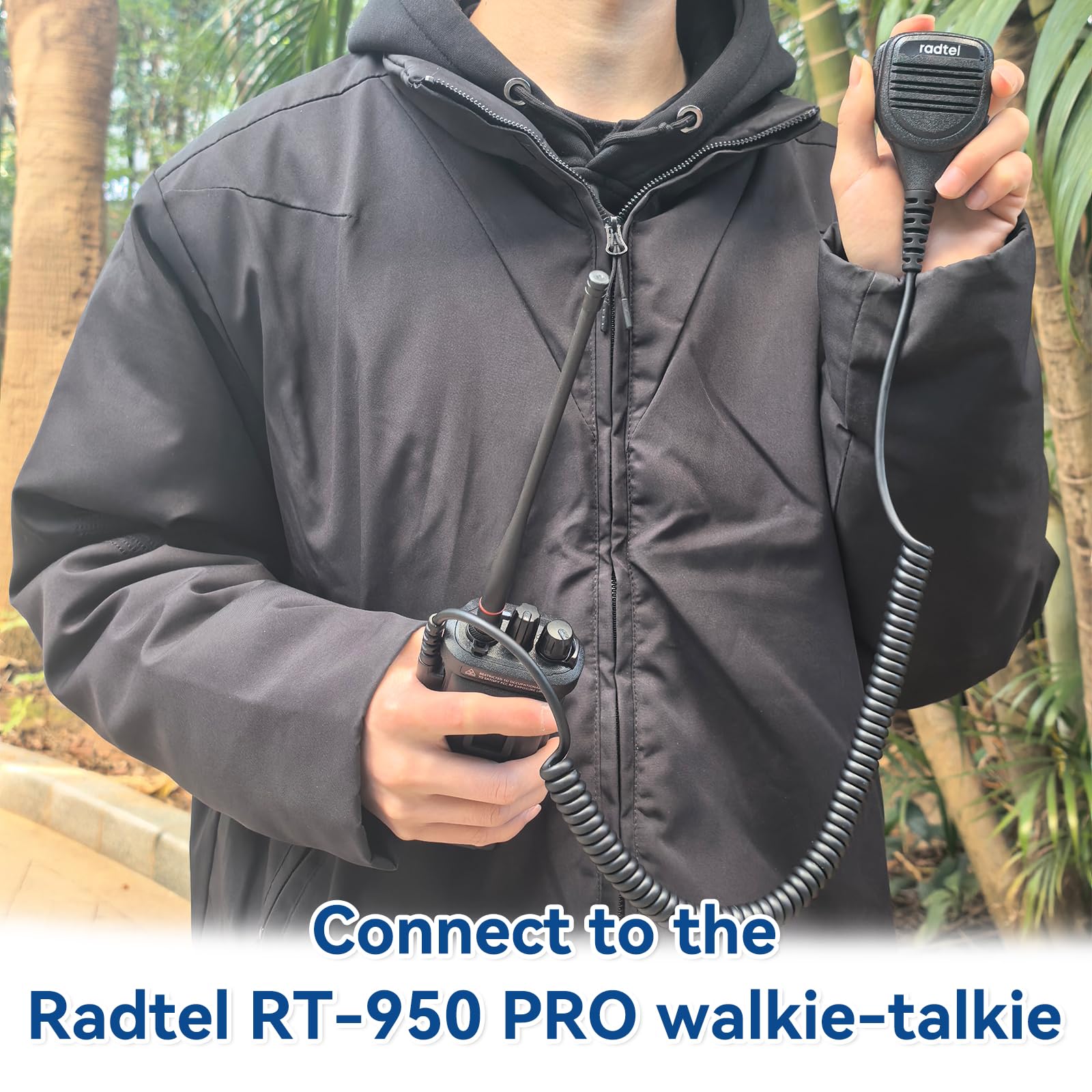 radtel Microphone Haut-Parleur étanche et Robuste pour radios RT-950 et RT-950 Pro, Microphone Talkie-walkie à réduction de Bruit (Nouvelle Version)