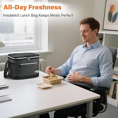 Miniatura 9 de Tirrinia - Lonchera térmica para hombres y mujeres, adultos y niños, reutilizable, con aislamiento, a prueba de fugas, para el trabajo, oficina
