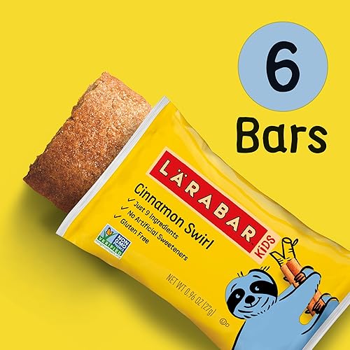 Miniatura 5 de Larabar Kids, Remolino de canela, barra de frutas y nueces sin gluten, barras de 1.6 onzas, 6 unidades