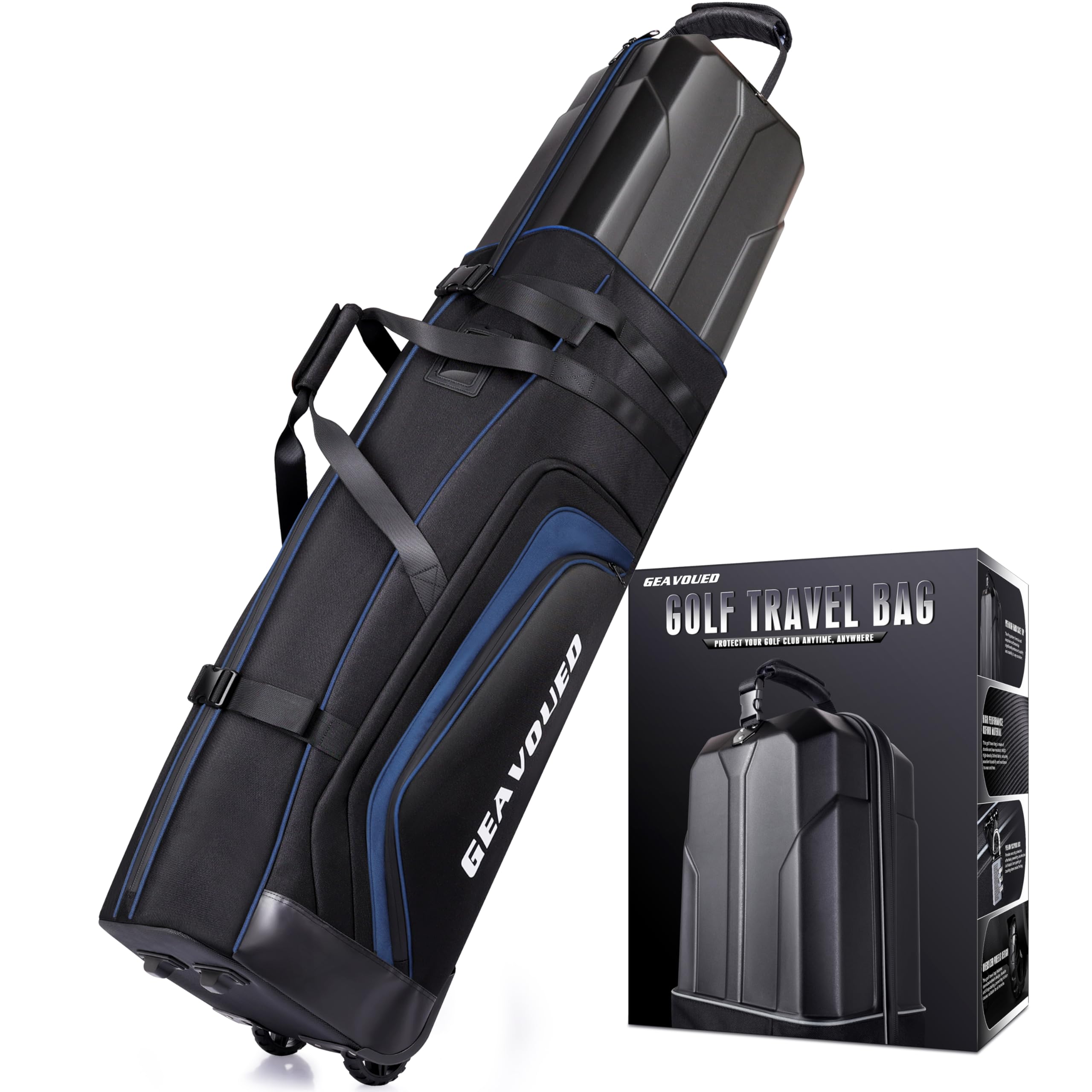 GEAVOUED Golf Travel Bag for Airlines,with Hard Case Top and