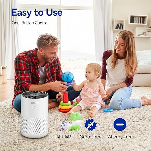 Miniatura 4 de Purificadores de aire para dormitorio del hogar, purificador de aire True HEPA H13 con esponja de fragancia para un mejor sueño, polen, humo, polvo,