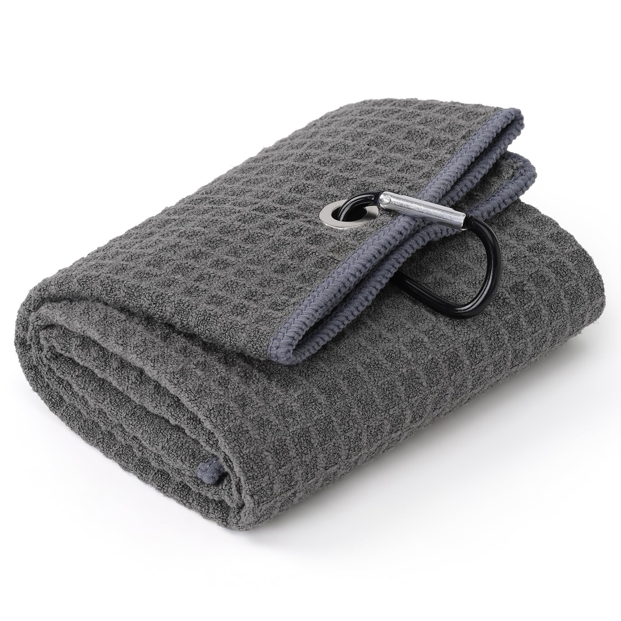 Mile High Life Premium Waffle-Weave Golf Towel | 16" X 24" | Extra Absorbent & Quick-Dry | Ultra-Soft Microfiber | Carabiner Clip | Multi-Color Options | Golf Accessory for Men & Women
