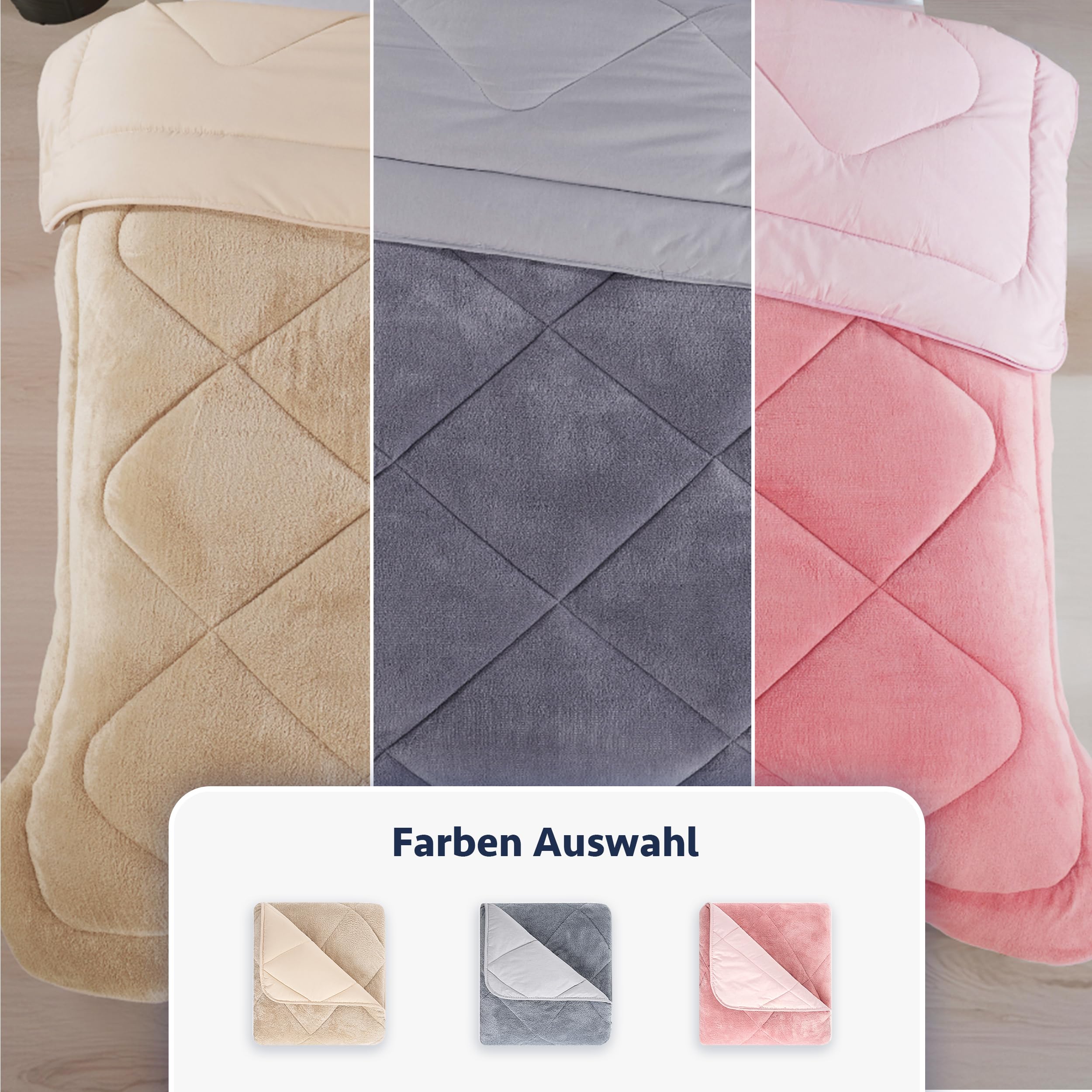 Formeya Doppelseitig Bettdecke 220x240 | Weich & Pflegeleicht | Steppdecke für alle Jahreszeiten, Atmungsaktiv, Wellsoft Schlafdecke ohne Bezug | Große Duvet in Braun
