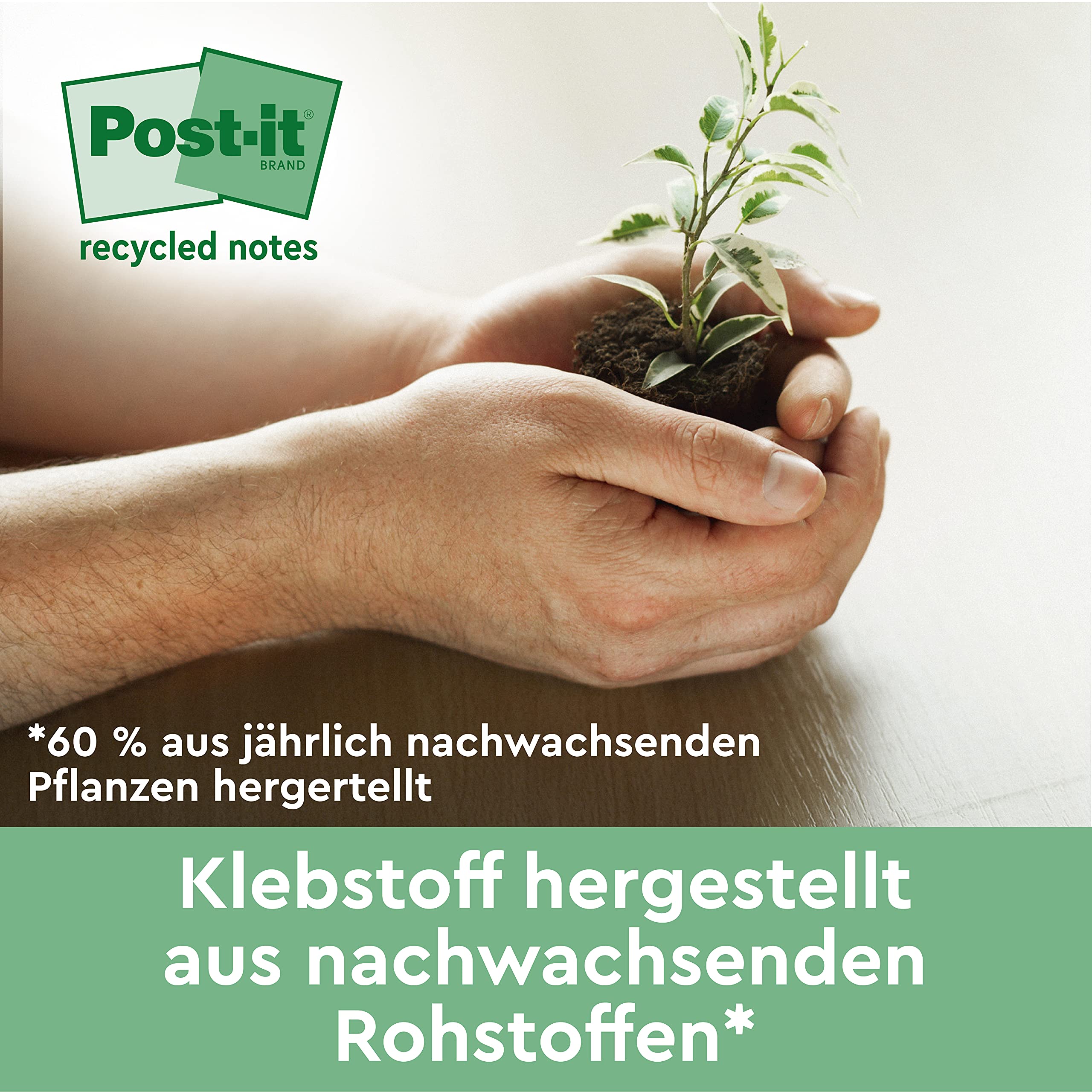 Post-it Recycling-Notes, 16 Blöcke (1600 Blatt), 76 mm x 76 mm