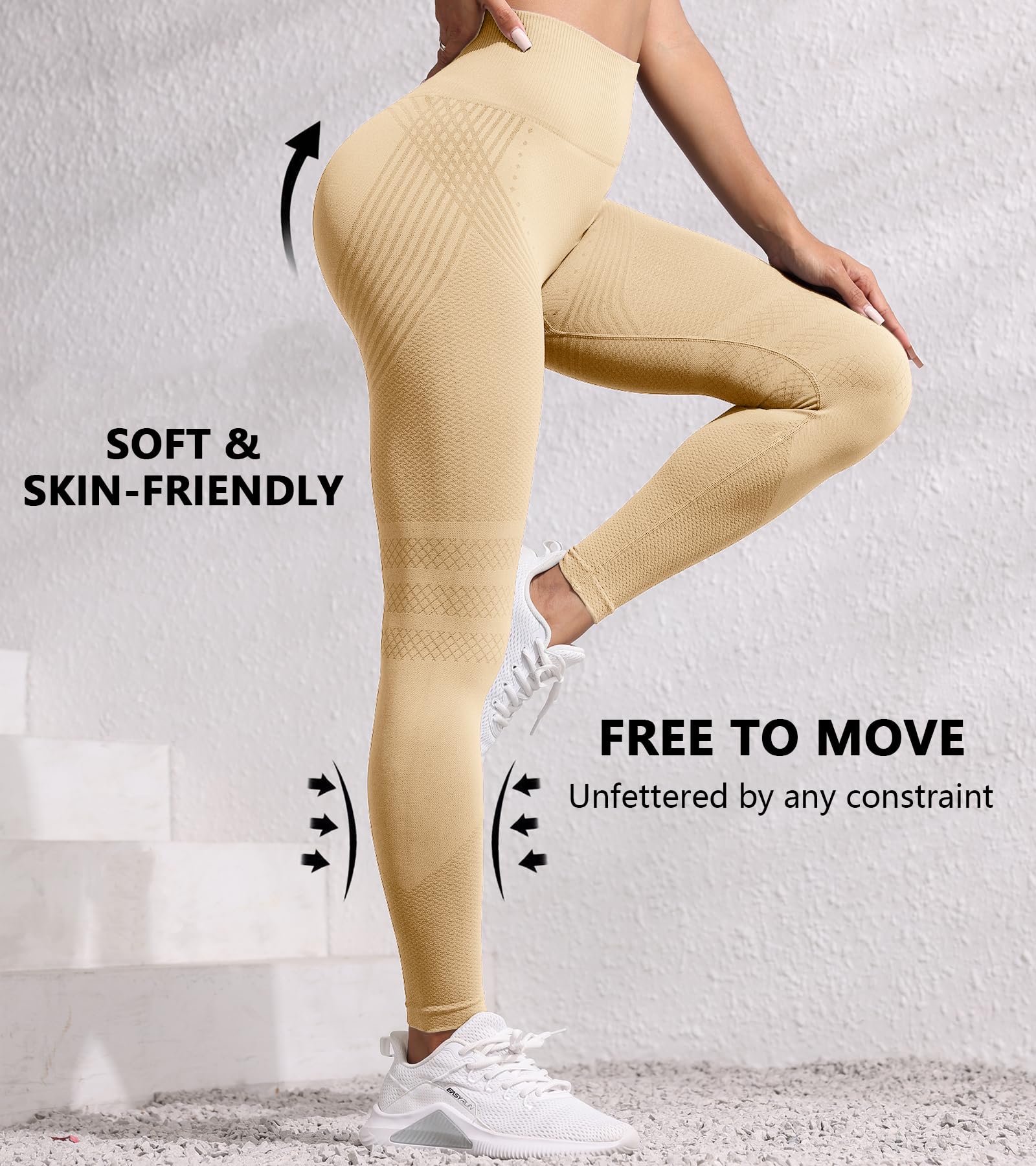 Scrunch Butt Leggings para Mujer Deportivos Cintura Alta Anticelulíticos Pantalones Largos Compresión Moldeadores Levantar el Trasero Pantalones Yoga Gym Correr Leggings Elásticos sin Costuras
