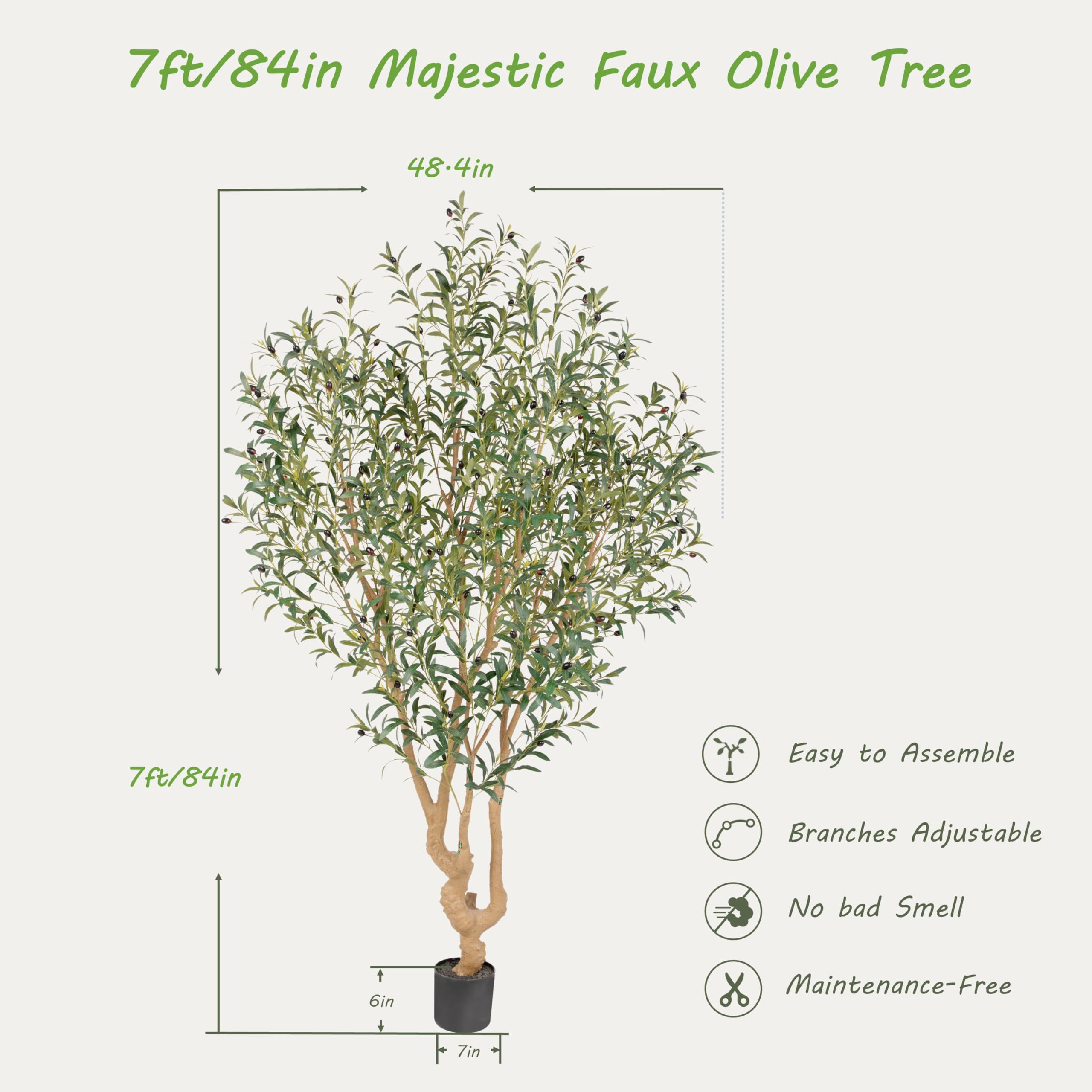 Amazon.com: Nafresh Majestic Faux Olive Tree 7 feet – Artificial