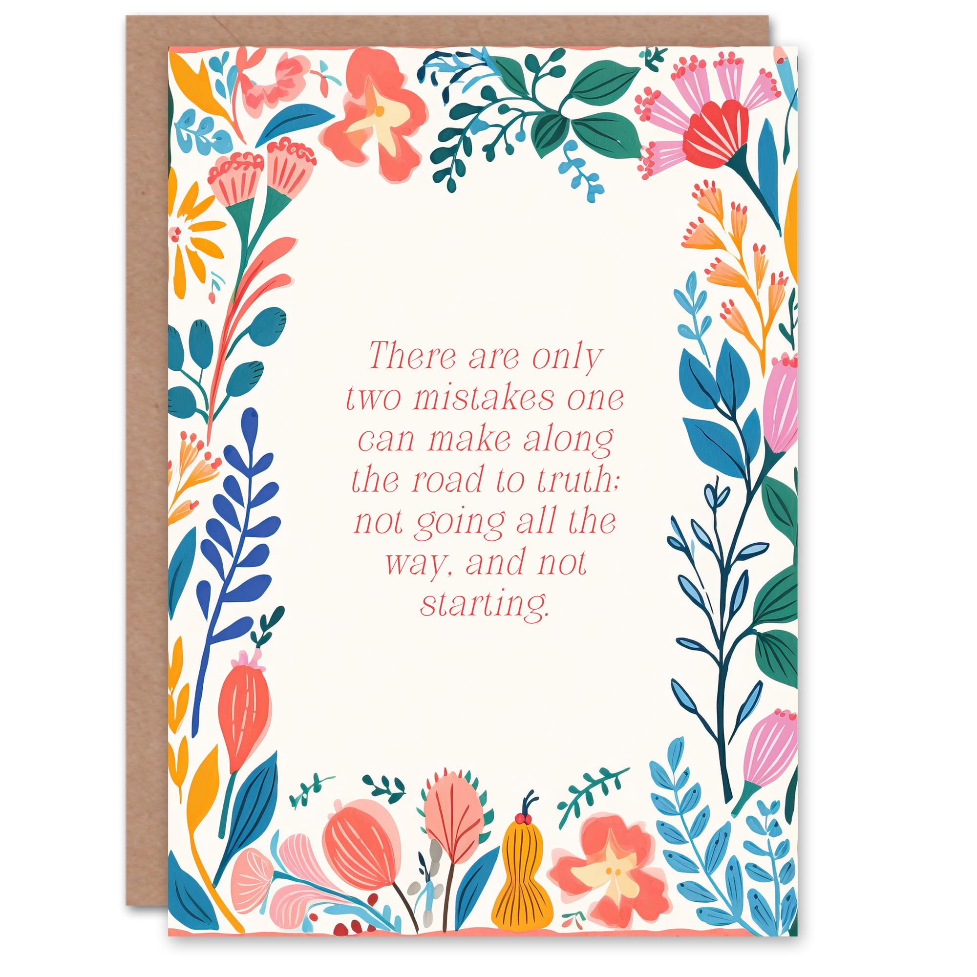 Artery8 Spiritual Birthday Card The Road to Truth Buddhist Mindfulness Quote Blank Card For Him Or Her