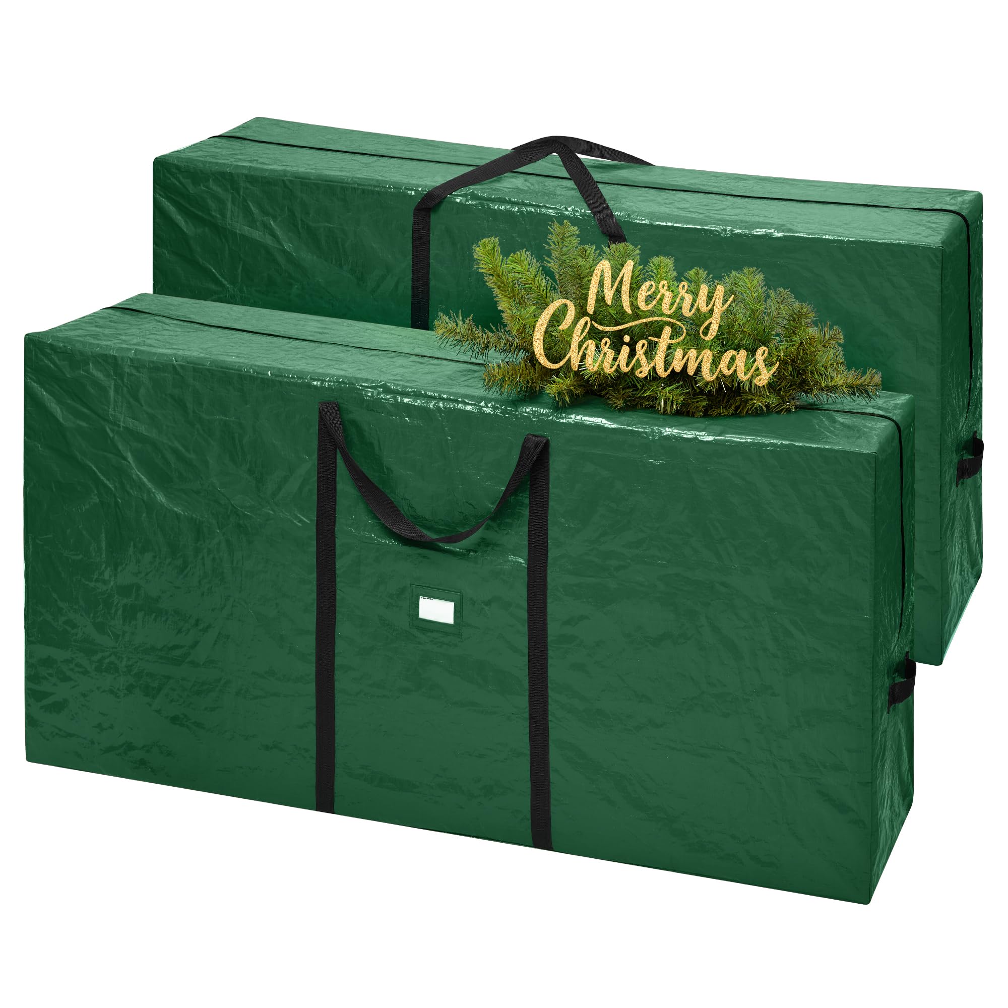 SONGMICS Borsa per Albero di Natale, Custodia per Albero Smontabile fino a 274 cm, Cuciture Interne Rinforzate, Maniglie Lunghe, con Cerniera, PE, Verde RXS006C01