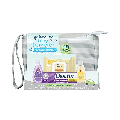 Johnsons Tiny Traveler - Set de regalo para bebé para baño y cuidado de la piel To Go 1