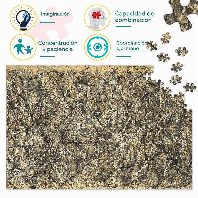Foto 3 de 7 de Jackson Pollock Puzzle 1000 Piezas, Rompecabezas Adultos, Puzzle Madera, Juguetes Adolescente
