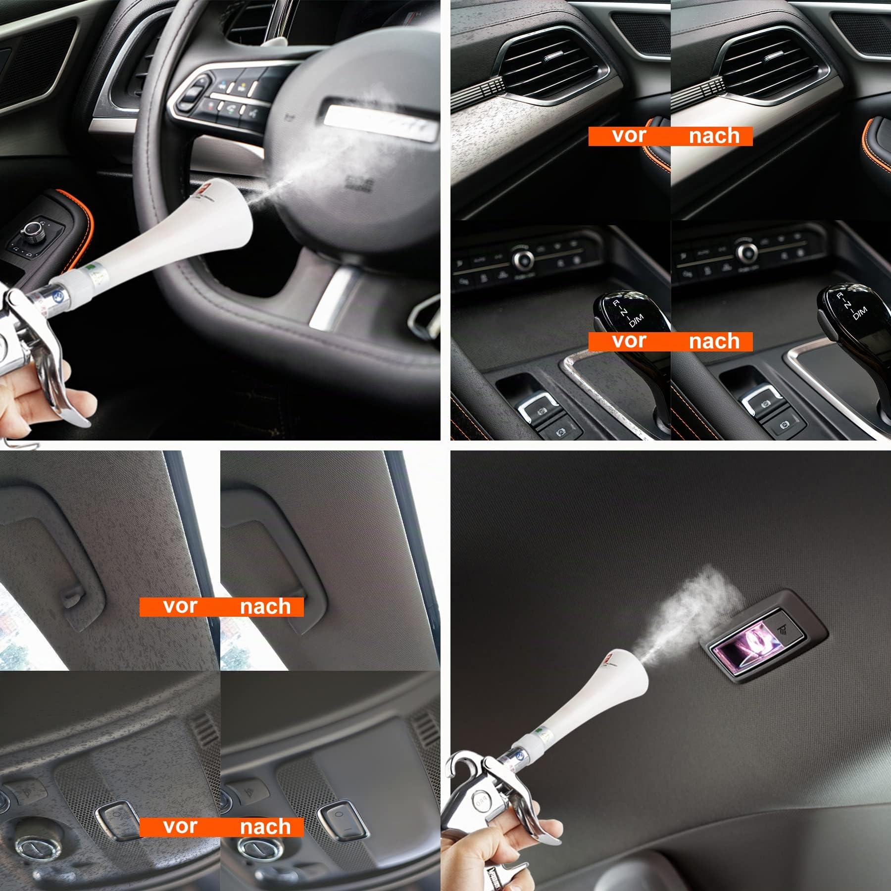 pistola de soplado aire comprimido en seco, Pistola de Limpieza de Coches, Pistola de Espuma de Limpieza de Coche, Blow Gun para Paneles de Puertas de automoviles y Neumáticos